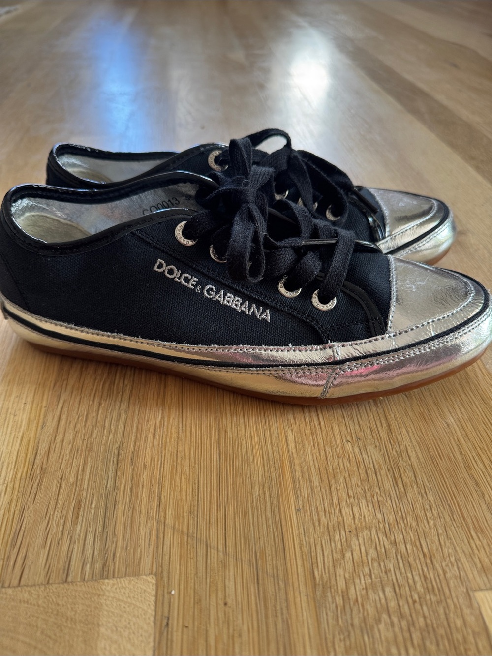 DOLCE & GABBANA GYM black and silver Sneakers Sz 7.5